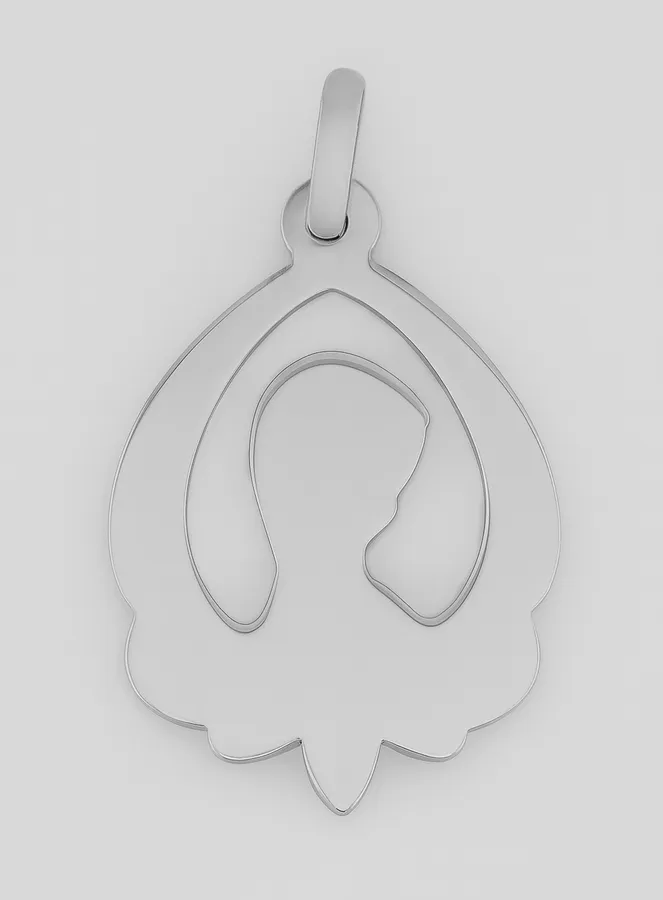 Openwork Solid Silver Medal Our Lady of the Veil (pic 3)