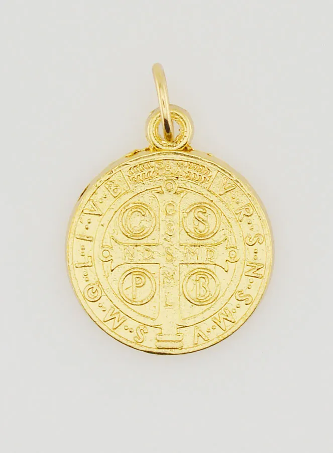 Saint Benedict Golden Medal - 1,8 cm (pic 4)