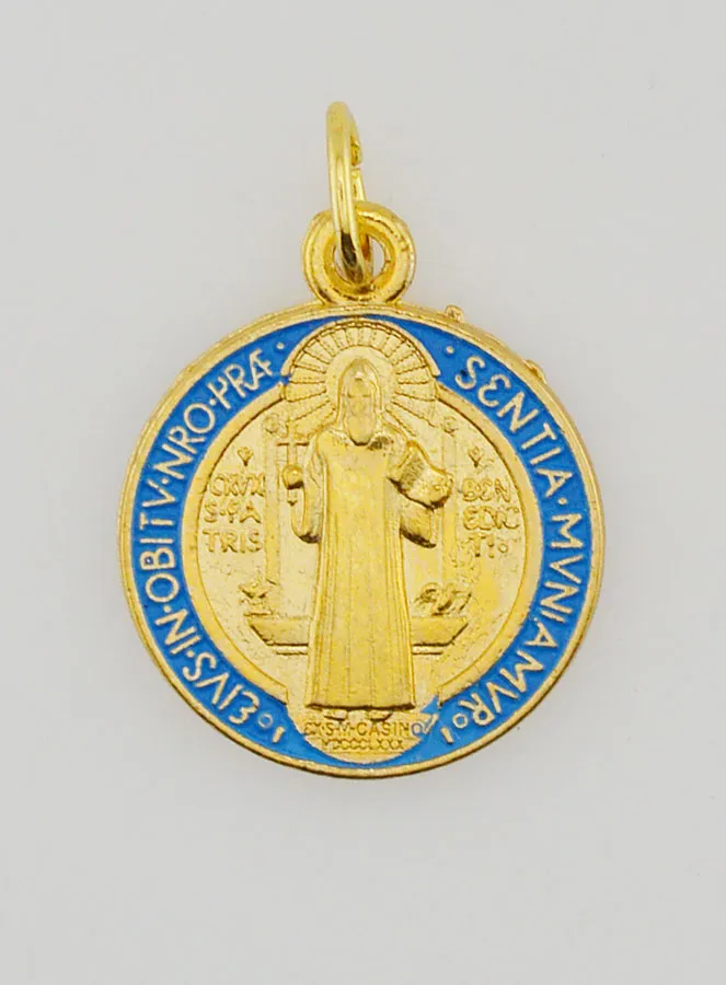 Saint Benedict Gold Plated Medal - 1,8 cm (pic 4)
