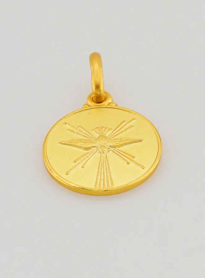 Gold Plated Holy Spirit Dove Confirmation Medal (pic 2)