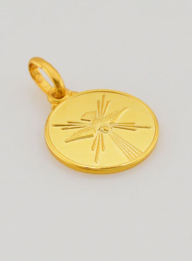 Gold Plated Holy Spirit Dove Confirmation Medal (pic 3)