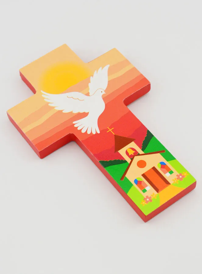 Holy Spirit Confirmation Wood Cross - Pink (pic 3)