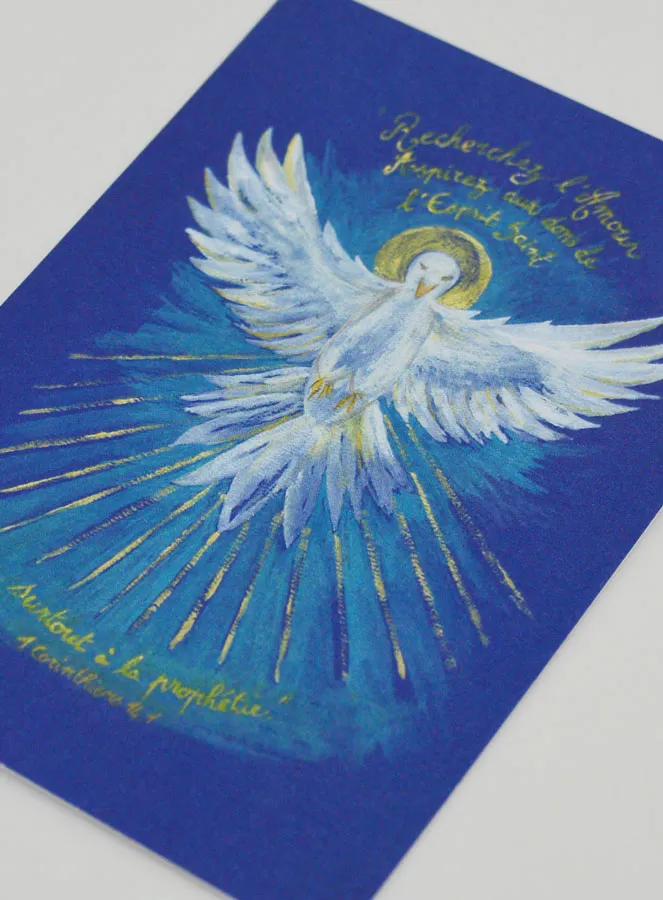 Blue Confirmation Prayer Card - Holy Spirit Dove (pic 4)