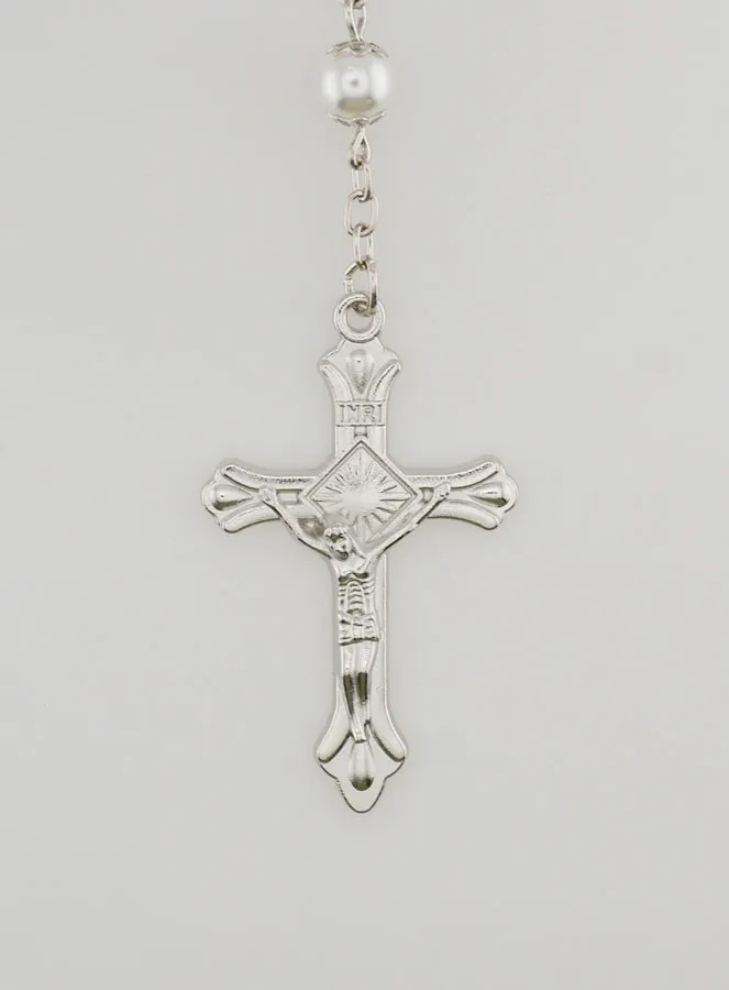 Lourdes Rosary with Black and White Pearls - Lourdes Water Medal (pic 3)