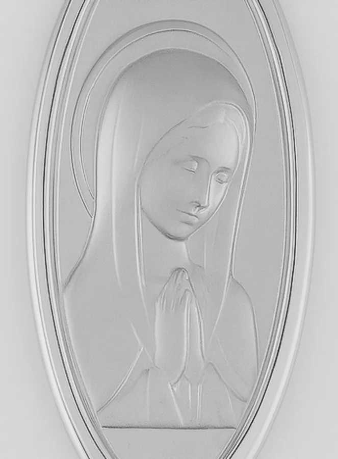 Teardrop Medal Holy Virgin Mary's Profile - Sterling Silver (pic 2)