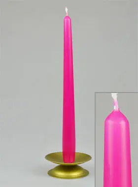 Tabletop Candlestick Candle - Rose Pink - 25 cm (pic 1)