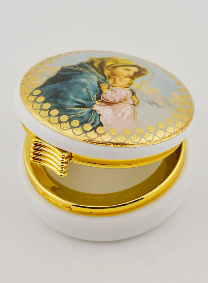 Holy Virgin with Baby Jesus Pyx - 5 cm (pic 4)