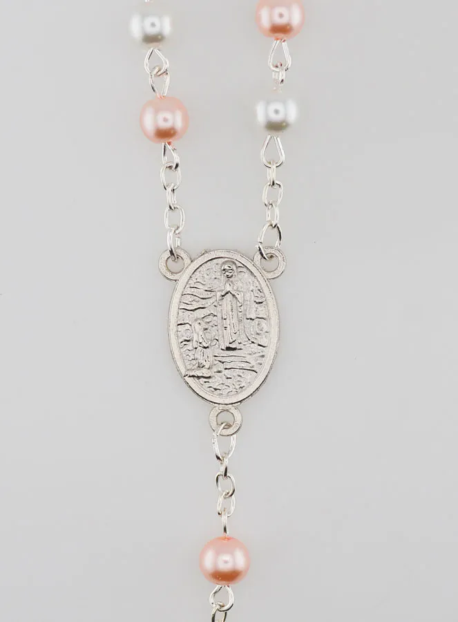 Beaded Rosary with Pink and White Mother of Pearl (pic 3)