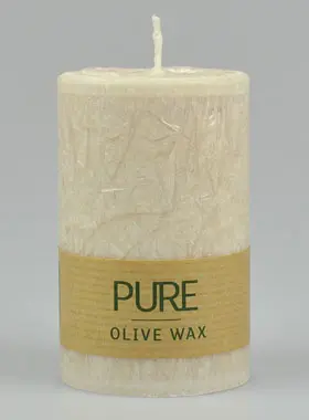Organic Candle 100% Olive Wax - Sahara Sand Color - 9 x 6 cm (pic 1)