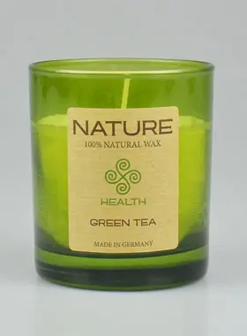 Organic Candle Nature Collection - Green Tea Scented - 8 x 7 cm (pic 1)
