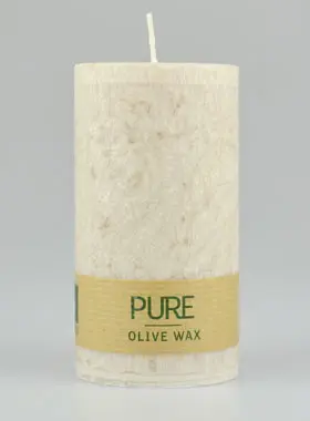 Organic Olive Candle - Sahara Color - 100% Natural - 13 x 7 cm (pic 1)
