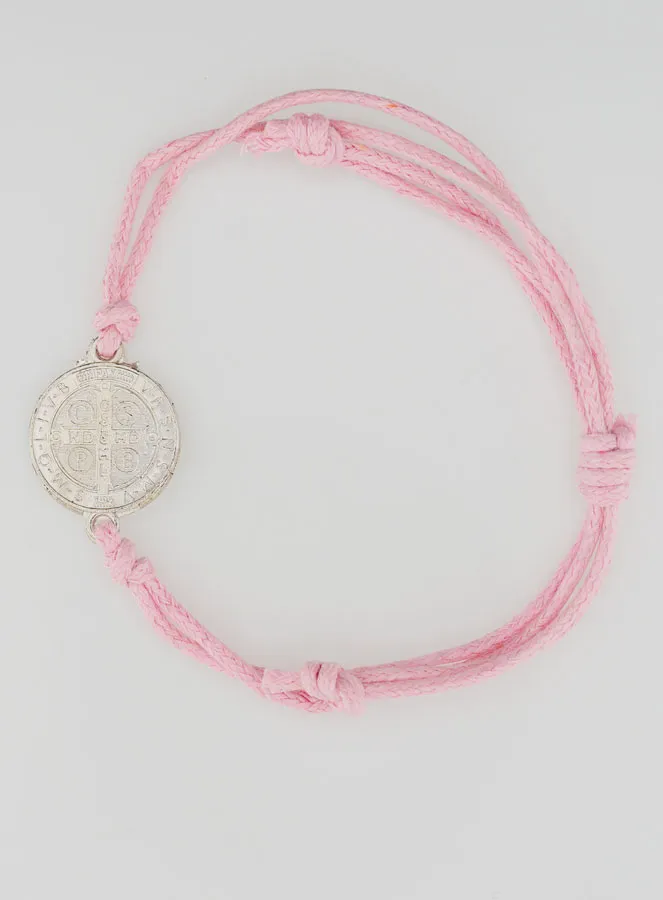 Saint Benedict Medal Bracelet - Light Pink (pic 2)
