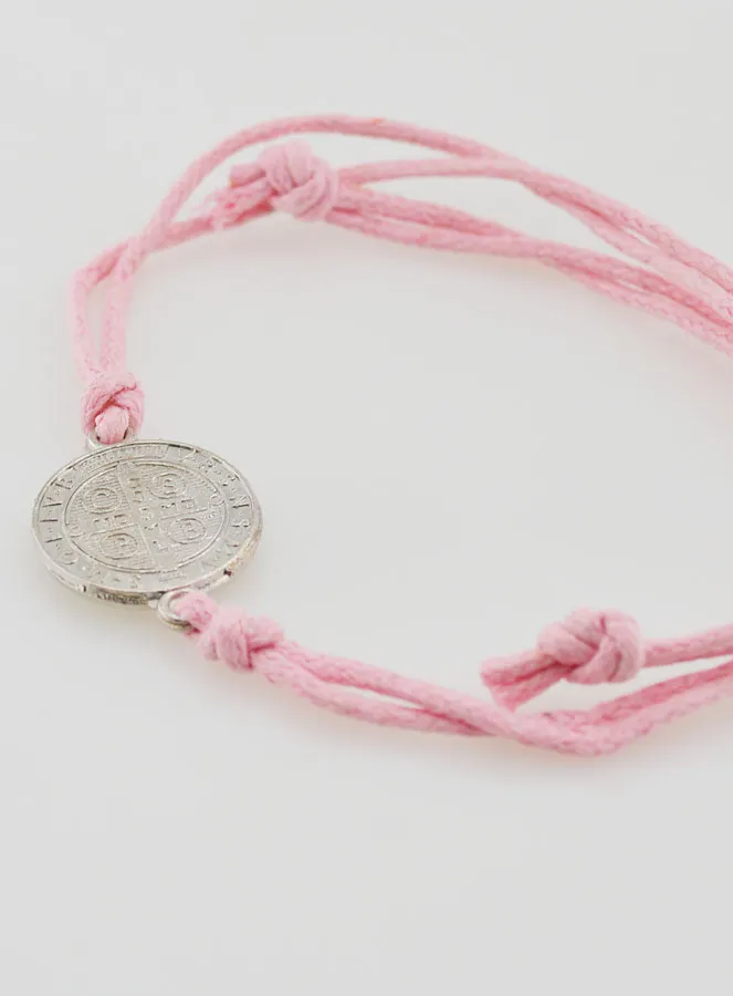 Saint Benedict Medal Bracelet - Light Pink (pic 3)
