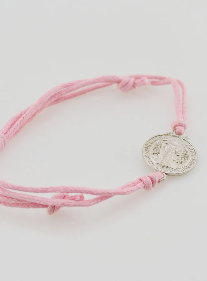 Saint Benedict Medal Bracelet - Light Pink (pic 4)