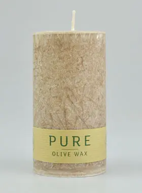 Organic Olive Candle - Marbled Taupe - 100% Natural - 13 x 7 cm (pic 1)