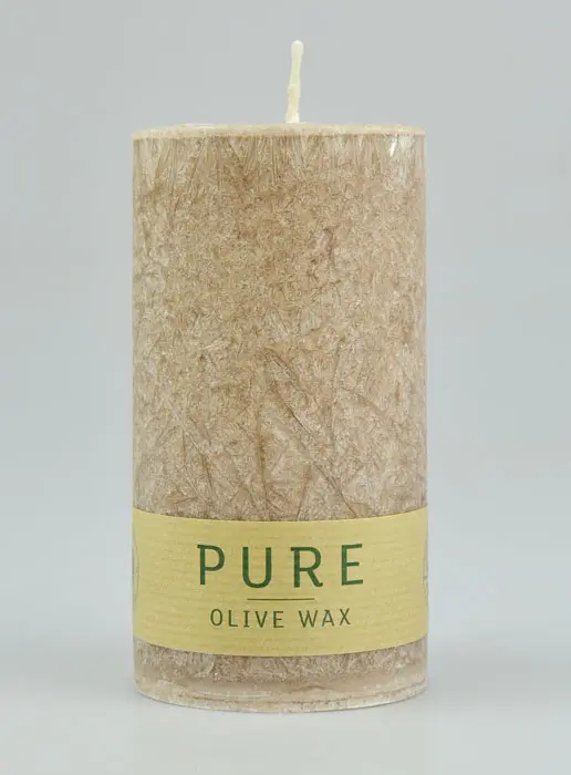 Organic Olive Candle - Marbled Taupe - 100% Natural - 13 x 7 cm (pic 2)