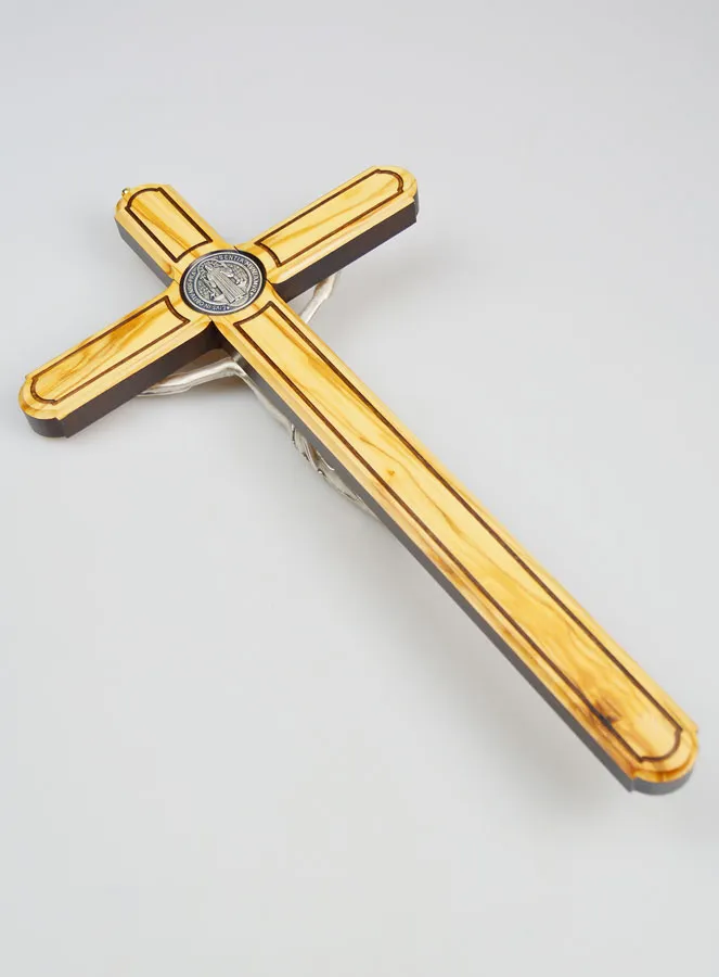 Saint Benedict Olive Wood Cross - 35 cm (pic 4)