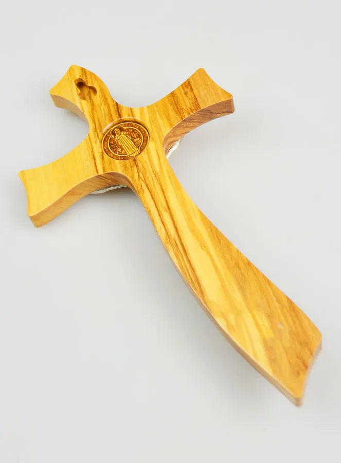 Saint Benedict Olive Wood Cross - 21 cm (pic 4)
