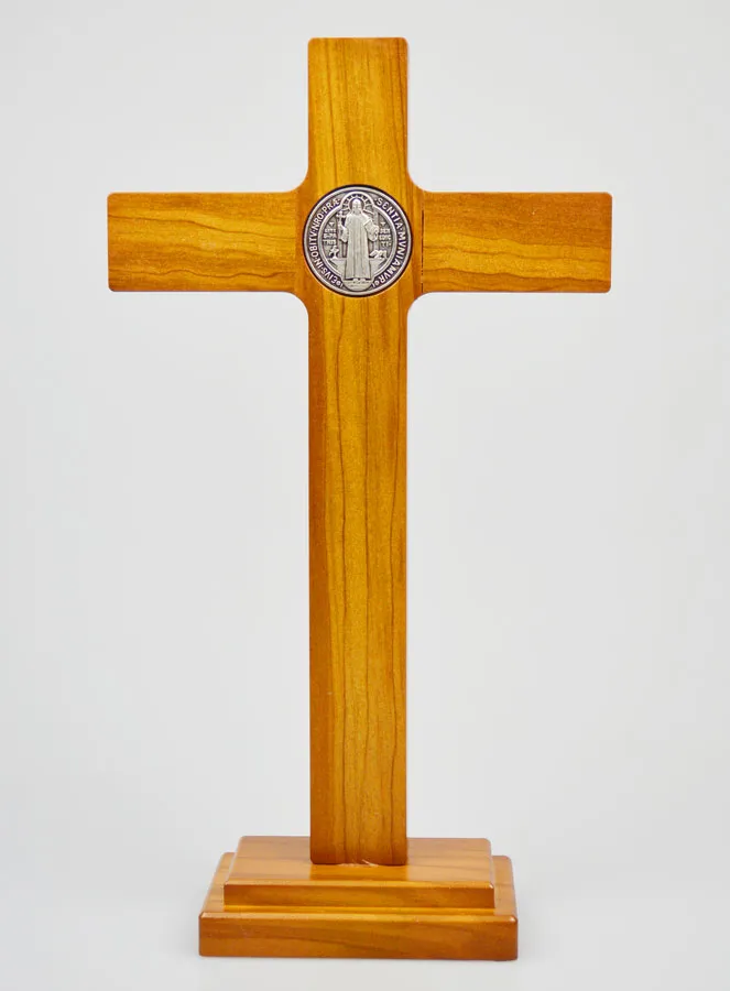 Saint Benedict Wood Cross on Base - 27 cm (pic 4)