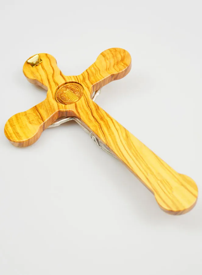 Saint Benedict Olive Wood Cross - 20 x 12 cm (pic 4)