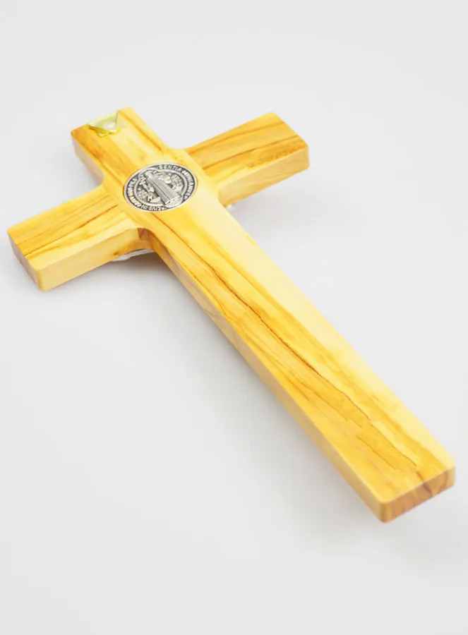 Saint Benedict Olive Wood Cross - 20 x 11 cm (pic 4)