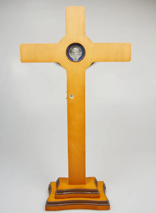 Large Wood Cross of Saint Benedict on Base - 53cm (pic 4)