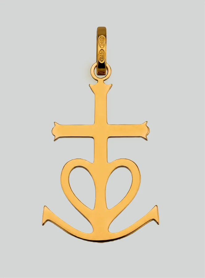 Camargue Cross Pendant - 20mm - 18Kt Solid Gold (pic 3)