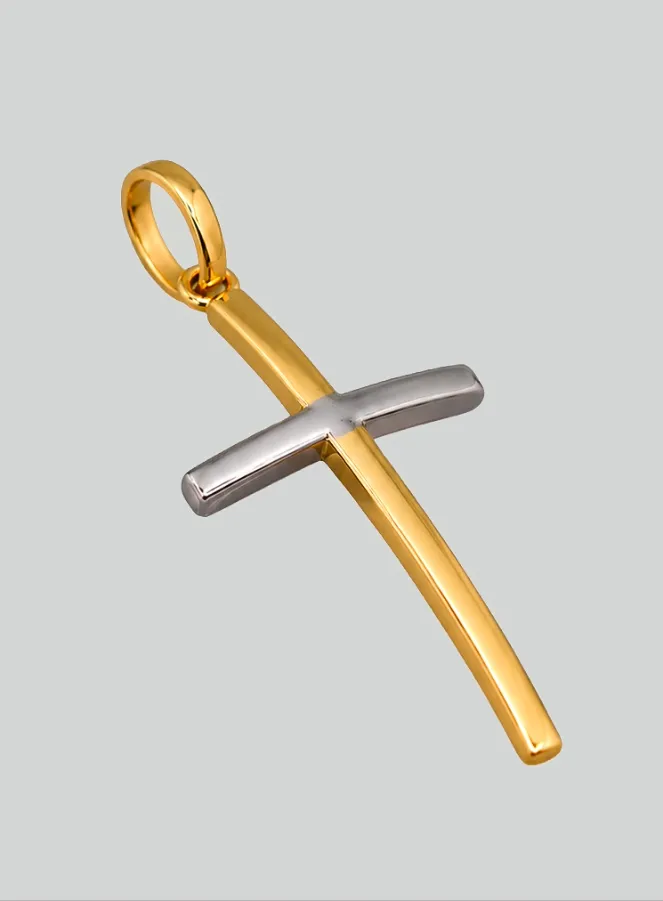Christ's Cross Pendant Yellow & White Gold - 25mm - 18Kt Solid Gold (pic 2)
