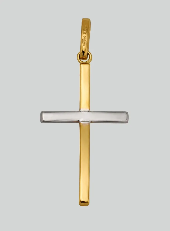 Christ's Cross Pendant Yellow & White Gold - 25mm - 18Kt Solid Gold (pic 3)