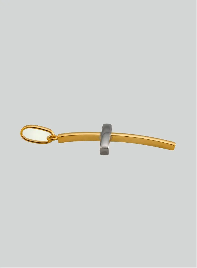 Christ's Cross Pendant Yellow & White Gold - 25mm - 18Kt Solid Gold (pic 4)