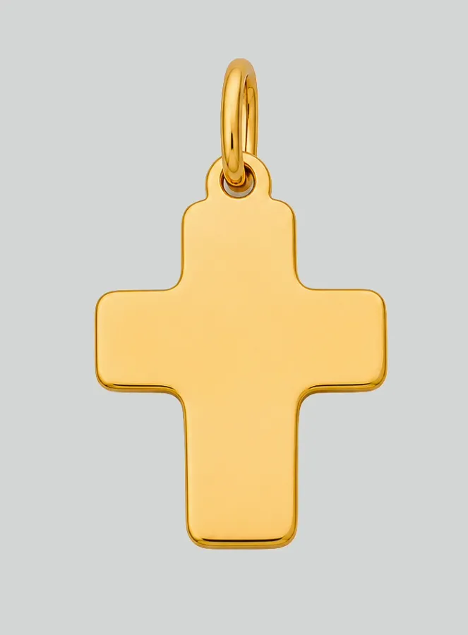 Classic Cross Pendant - 15mm - 18Kt Solid Gold (pic 3)