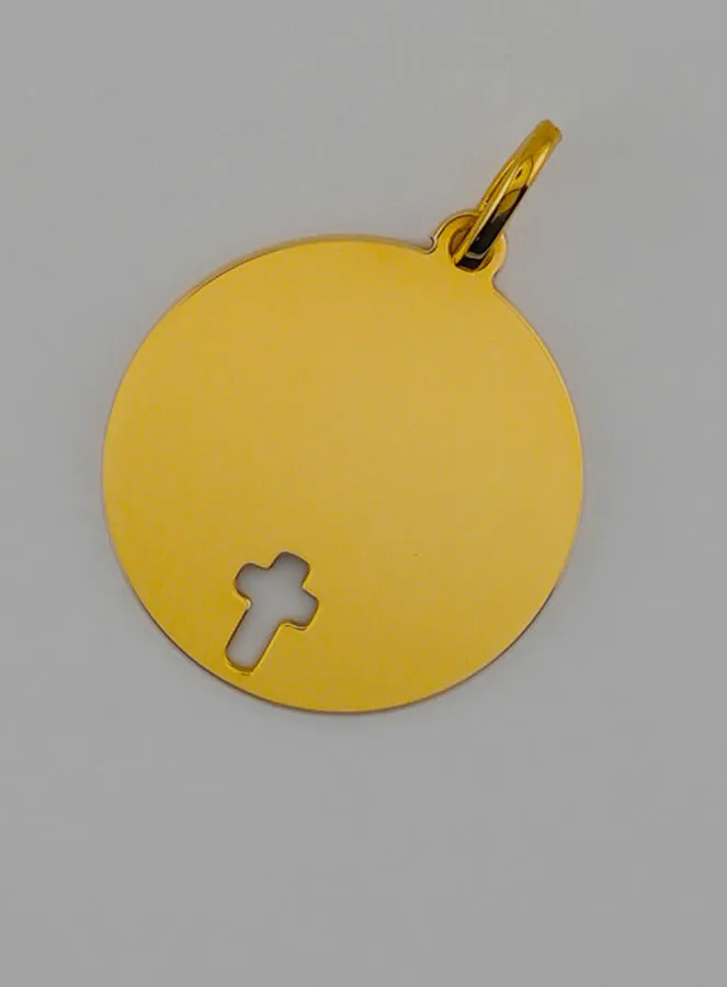 Christ's Cross Medal with Online Engraving - 16mm - 18Kt Solid Gold (pic 3)