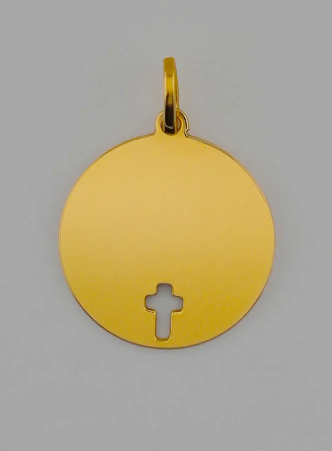 Christ's Cross Medal with Online Engraving - 16mm - 18Kt Solid Gold (pic 4)