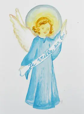 Boy's Blue Baptism Card - I watch over you (pic 1)