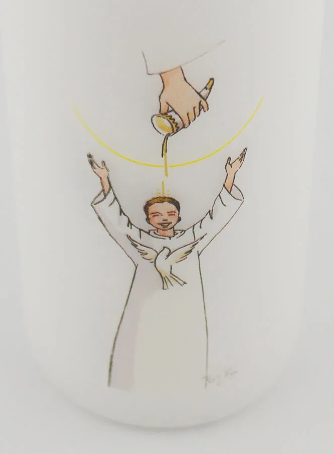 Confirmation Altar Candle - Brown Haired Boy's Anointing (pic 4)