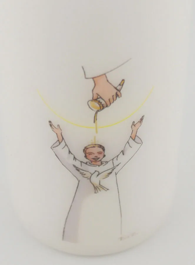 Confirmation Altar Candle - Blond Boy's Anointing (pic 4)