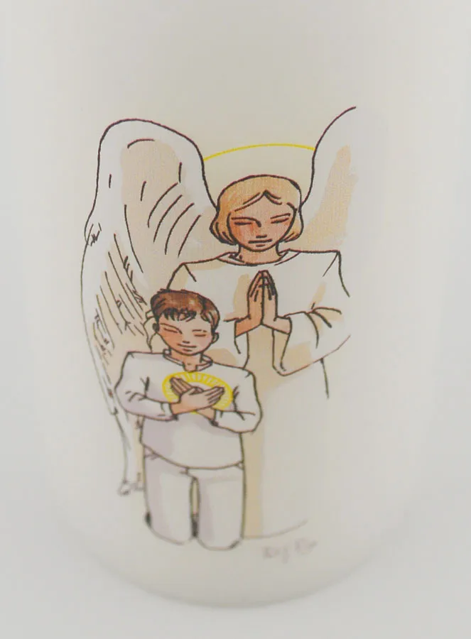 Thanksgiving First Communion Altar Candle - Brown Hair Boy (pic 4)