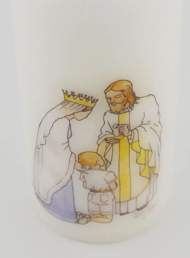 Jesus & Mary Communion Altar Candle - Blond Boy (pic 4)