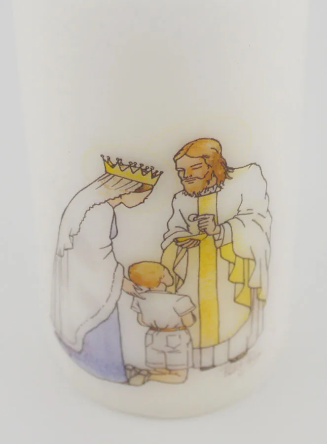 Communion Candle - Receive the Eucharist - Jesus & Mary & Blond Boy (pic 4)
