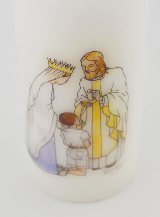 Accept the Eucharist Communion Candle - Jesus & Mary - Brown Boy (pic 4)