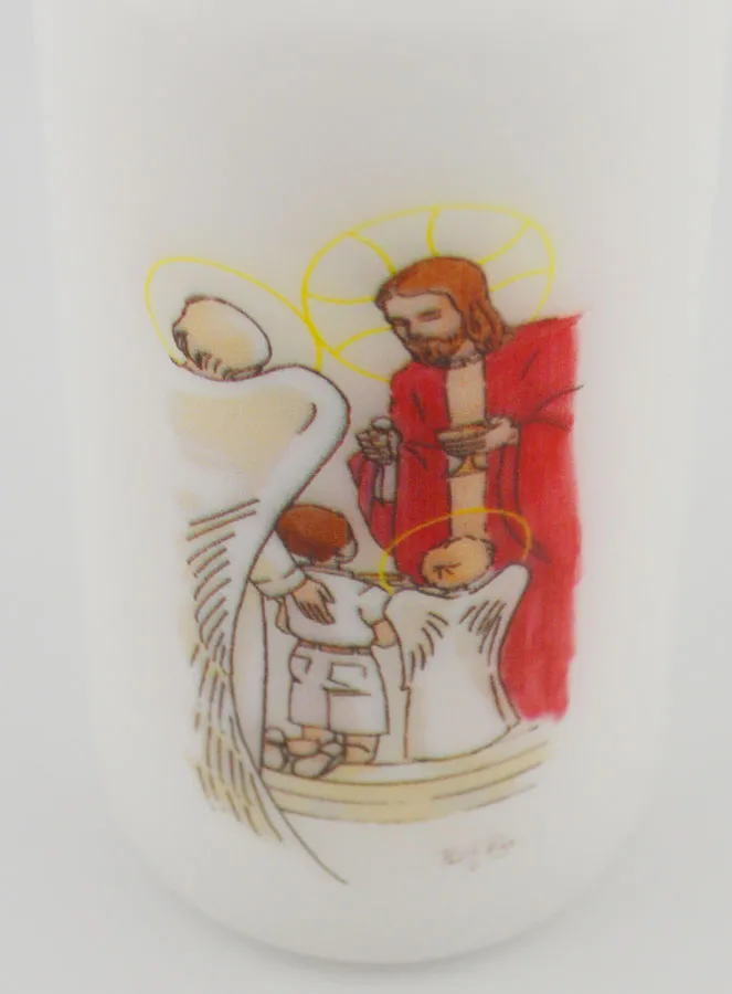 Angels' Bread Communion Altar Candle - Brown Haired Boy (pic 4)