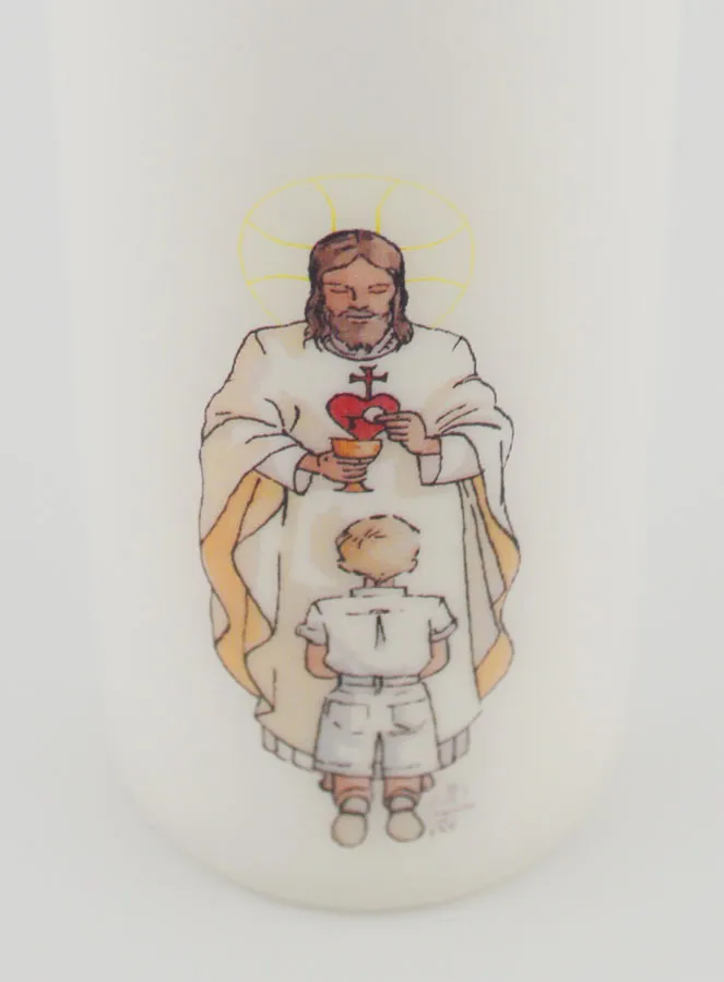Lord Jesus & Blond Boy Communion Church Candle (pic 4)