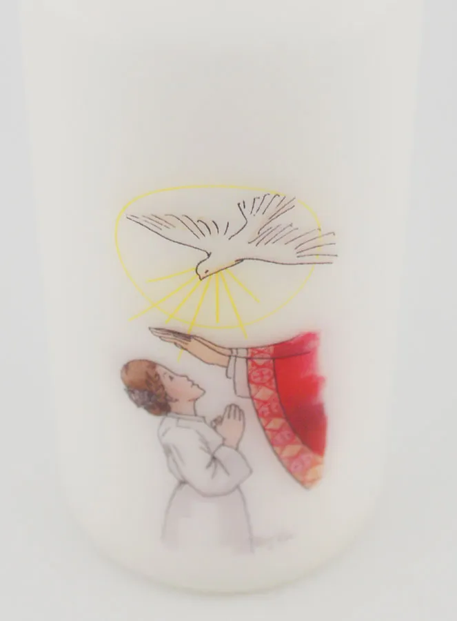 Receive the Holy Spirit Confirmation Church Candle - Brown Haired Girl (pic 4)