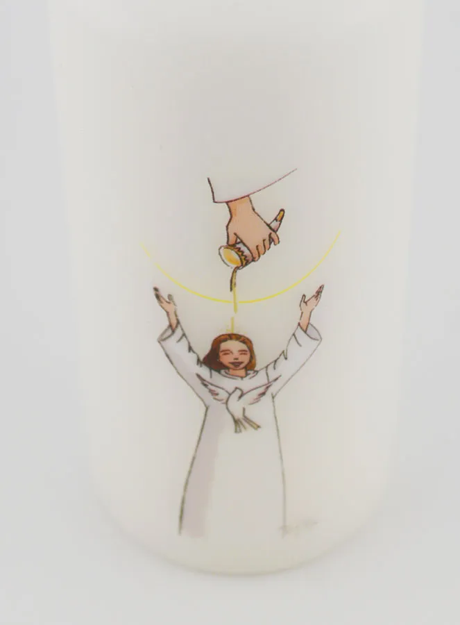 Confirmation Candle - Anointing of the Holy Spirit - Brown Haired Girl (pic 4)