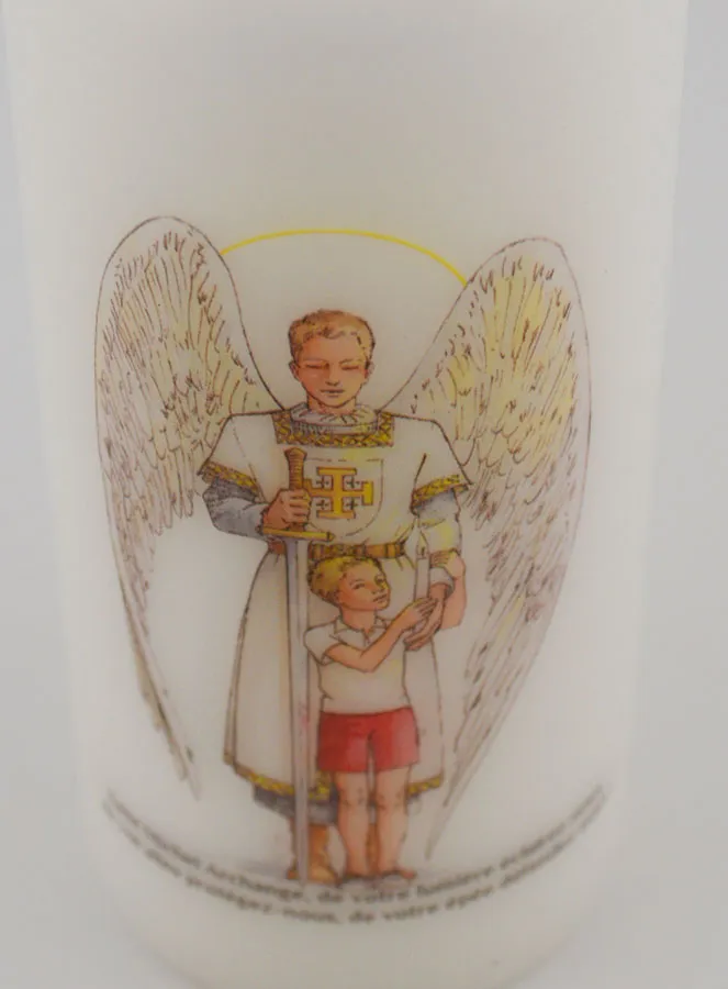 Communion Altar Candle St. Michael Archangel & Boy (pic 4)