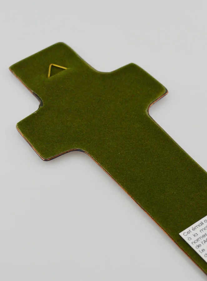 Baptism Cross with Lebanon Enamels for a Girl with Prayer in French (pic 4)