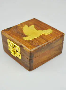 Wooden Rosary Box with Dove of Peace (pic 1)