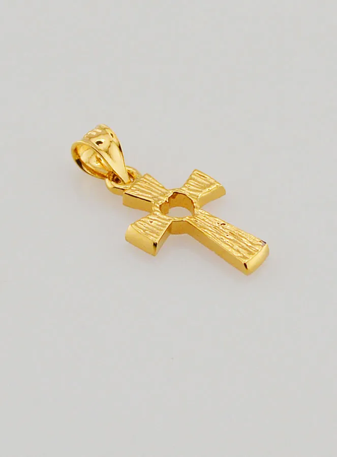 Cross Pendant 18k Gold Plated - Pink Heart (pic 4)