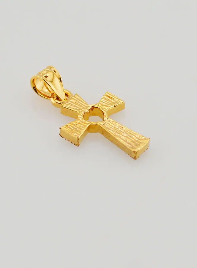 Cross Pendant 18k Gold Plated - Blue Heart (pic 4)