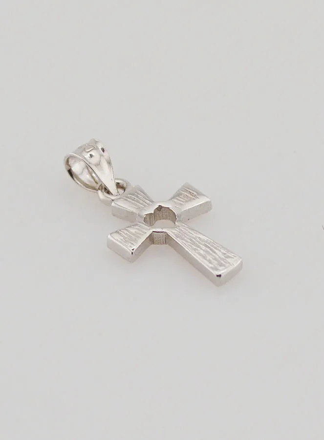 Cross Pendant 925 Silver - Pink Heart (pic 4)